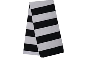 Dxhycc Black and Gray Striped Scarf - Soft Knit Winter Men's Scarf - Cosplay Costume Accessory for Halloween Christmas Party