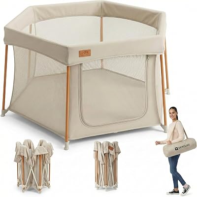 Venture Baby Playpen All Stars Joy Foldable Large Portable Taupe 6-36 Months