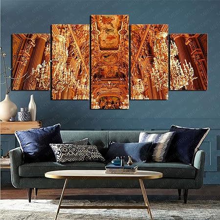 Pintura en Lienzo 5 Piezas Set ópera Artificial Sala de Estar