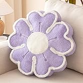 Znhinery Flower Shaped Decorative Throw Pillow Cushion for Bed Couch, Cute Flower Plush Throw Pillows Home Decor Floor Pillow Seating Cushions (Lavender Purple, 13.7 Inches)