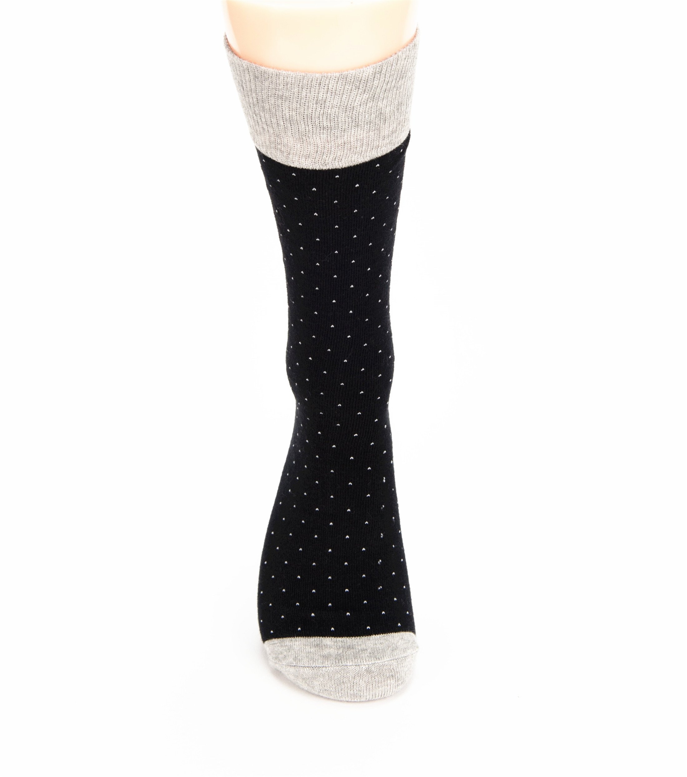 Hapyfost 6 Pack Men’s Socks Dots Crew Dress Socks, 10-13 (BLACK)