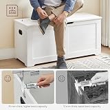 VASAGLE Storage Chest Bench 100x40x46 cm Matte White LSB061T10 view 4