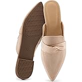 Decould sylf Mules for Women 2026: Pointed Toe Slingback Flats Shoes Casual Bowknot Slide Loafers for Office Walking