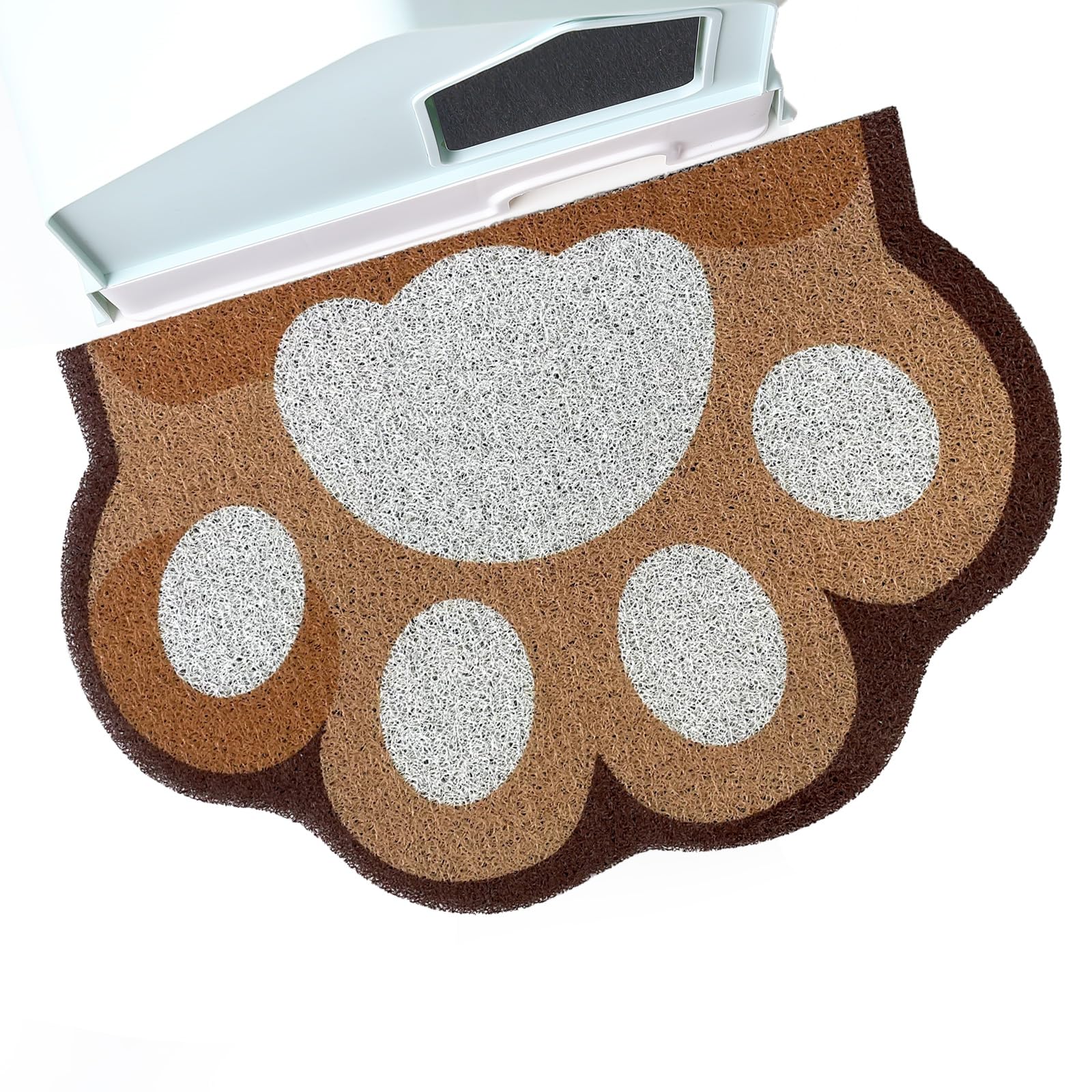 Photo 1 of Rarenut Cute Cat Litter Mat 24”x16”, Litter Box Mat, Litter Trapping Mat, Soft on Kitty Paws, Easy Clean, Anti Slip, Pet Accessories, Door Floor mats - Brown White60*40