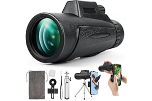 EPICMETRO 12x50 HD Monocular Telescope for Smartphone, Monoculars for Adults High Powered with Bak4 Prism and Fmc Lens, Low Night Vision for Bird Watching/Hunting/Wildlife/Hiking/Traveling - Space Black