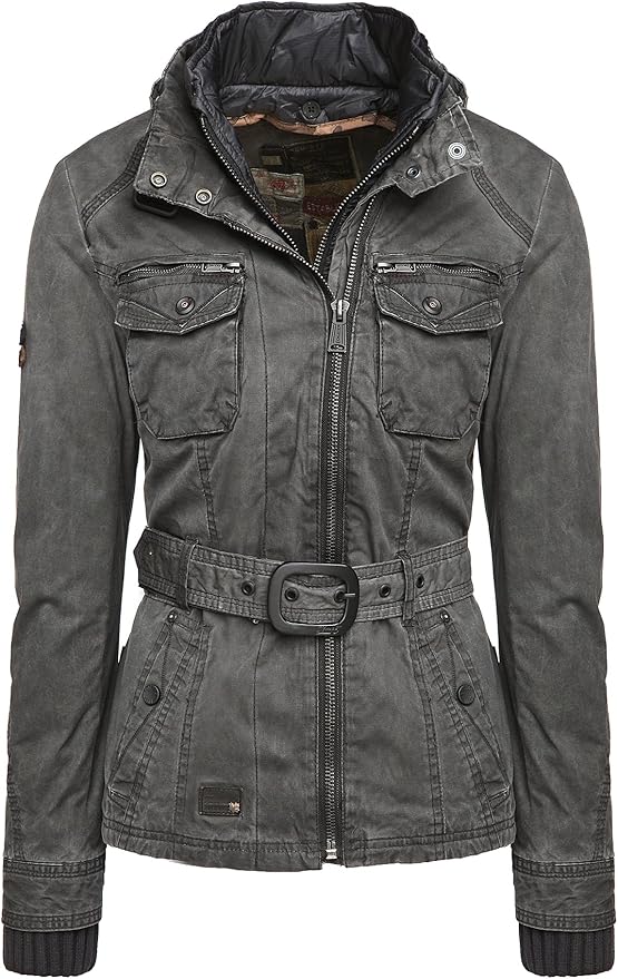 Khujo Caro Damen Jacke Übergangsjacke Grau stone grey Gr ...