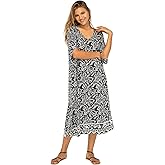 Back From Bali Womens Loose Maxi Long Beach Dress Cover Up Caftan Floral