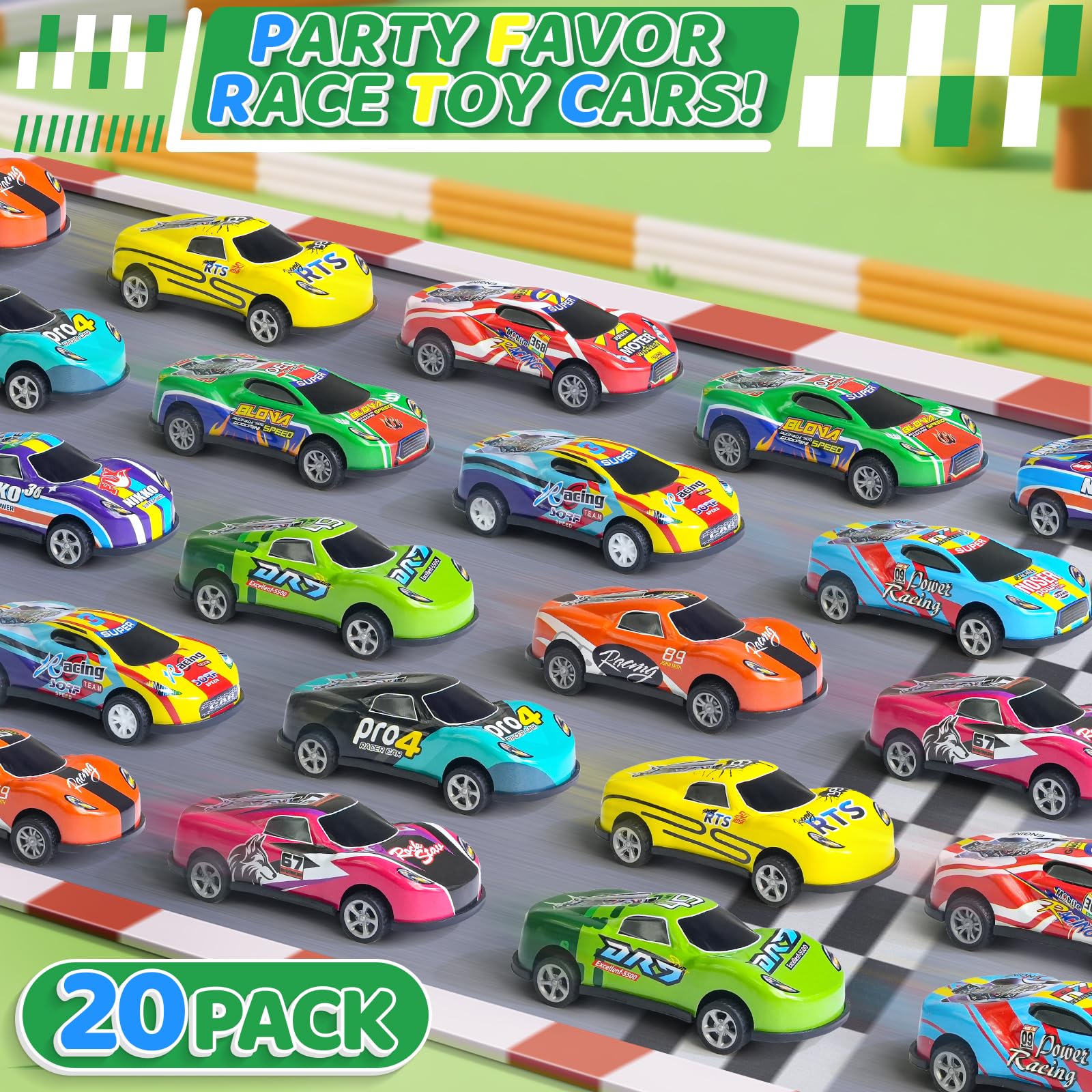 20 Pack 3.4 Inch Metal Pull Back Toy Cars, Toys for Boys Girls Toddlers 3,4,5,6.7 Years Old, Party Favors Cars, Race Cars Vehicles,Goodie Bag Stuffers, Pinata Fillers, Teacher Reward Prizes (20 Pack)