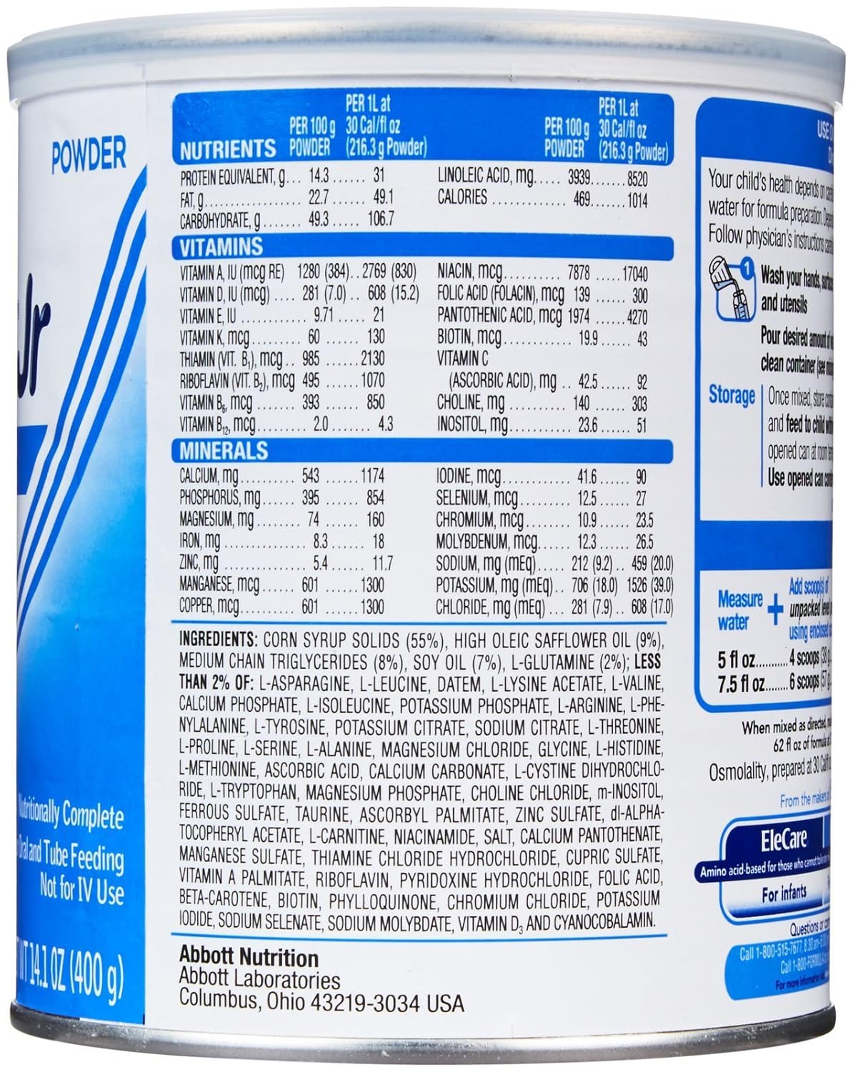 elecare baby formula