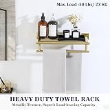 Sayayo Towel Rail Wall Mounted 16 inch SUS304 Brushed Gold EGZ8040-G view 5