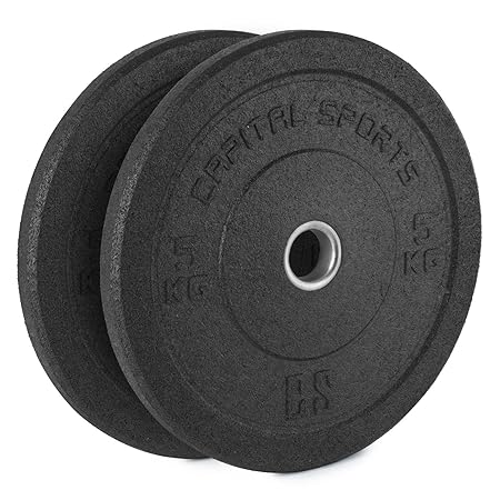 CAPITAL SPORTS Renit • Bumper Plates • Hantelscheiben • Gewichtsscheiben • 50,4 mm Aufnahme • stoßresistenter Aluminiumkern •