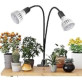 GooingTop Grow Light,24W (160Watts Equiv) 5000K White Full Spectrum LED Growing Lamp Clip on Desk for Indoor Plants,Bulbs Replaceable & Non-dimmable