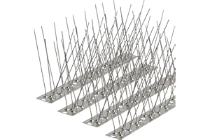 KOKMEYA Bird Spikes 3.28FT, 304 Stainless Steel Bird Deterrents Spikes for Outside to Keep Birds Away Birds Scare Devices Outdoor 4Pcs