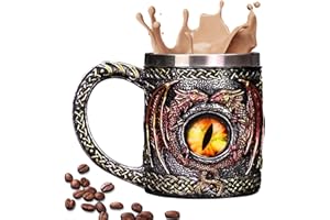 Dragon Beer Mug | Drinking Tankard Coffee Cup | Dungeons Dragon's Eye Beer Tankard,Norse & Celtic Men Mugs for Men Dragon Lov