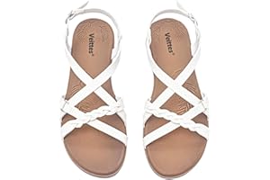 Veittes Women's Flat Slide Sandals-Adjustable Double Elastic Bands,Crossover Straps,Fashion Casual Summer Flat Sandals.