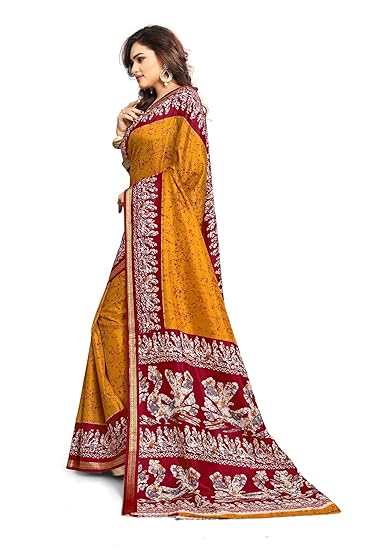 Women's Raw Silk Saree With Blouse Piece (rhytm1108a_Multicolor)