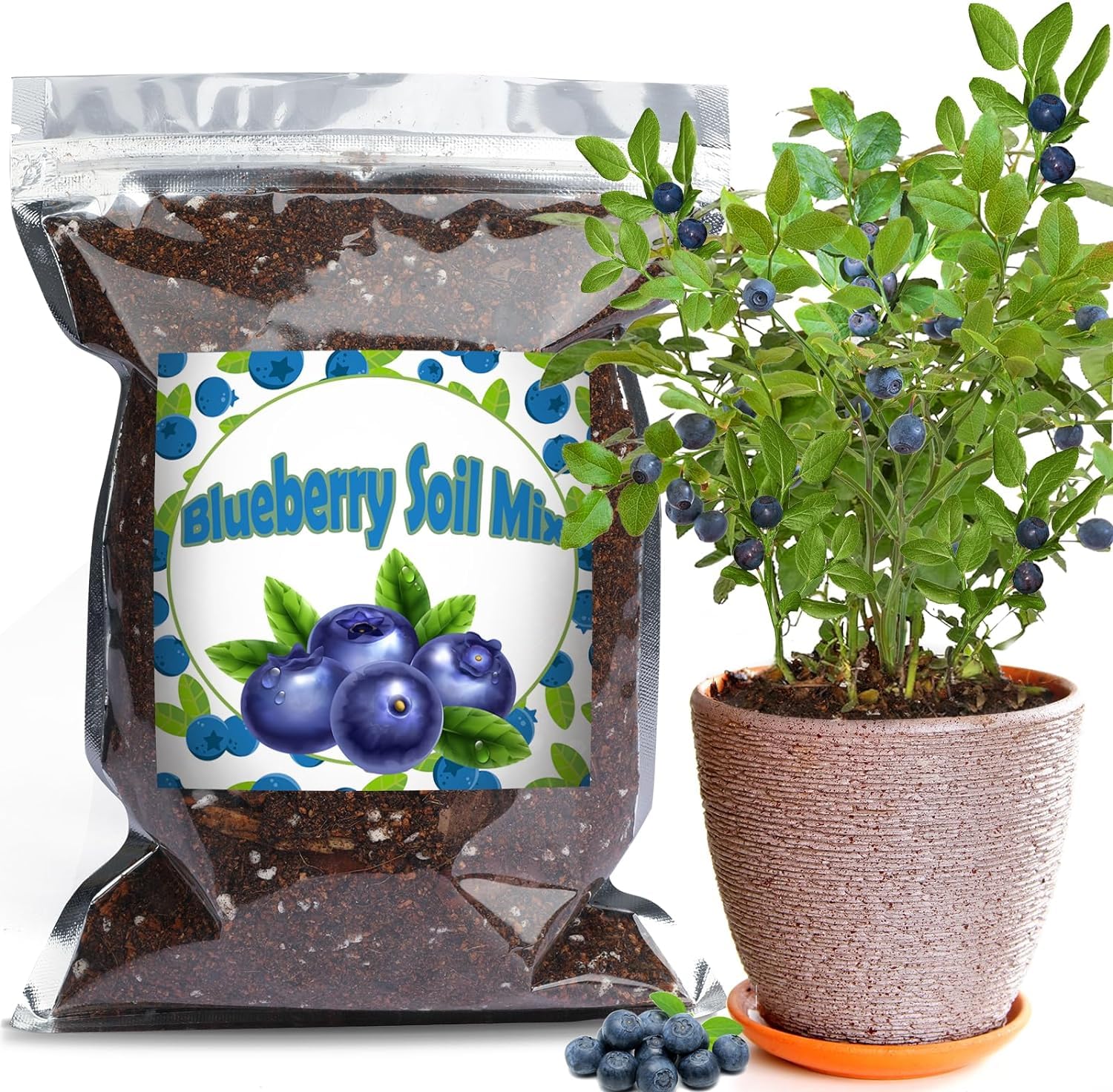 Organic Blueberry Soil Mix 10L, Indoor Plants Potting Mix for All Potted Blueberry, Grow Healthy houseplants Indoors