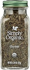 Simply Organic Whole Thyme Leaf, 0.78 Oz | Woodsy, Herbaceous, Plesantly Aromatic Thyme, Non GMO, NO ETO's, Kosher