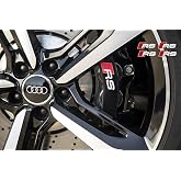 Audi RS Brake Caliper Mirror Window Decal 6pcs. Set (White - red)