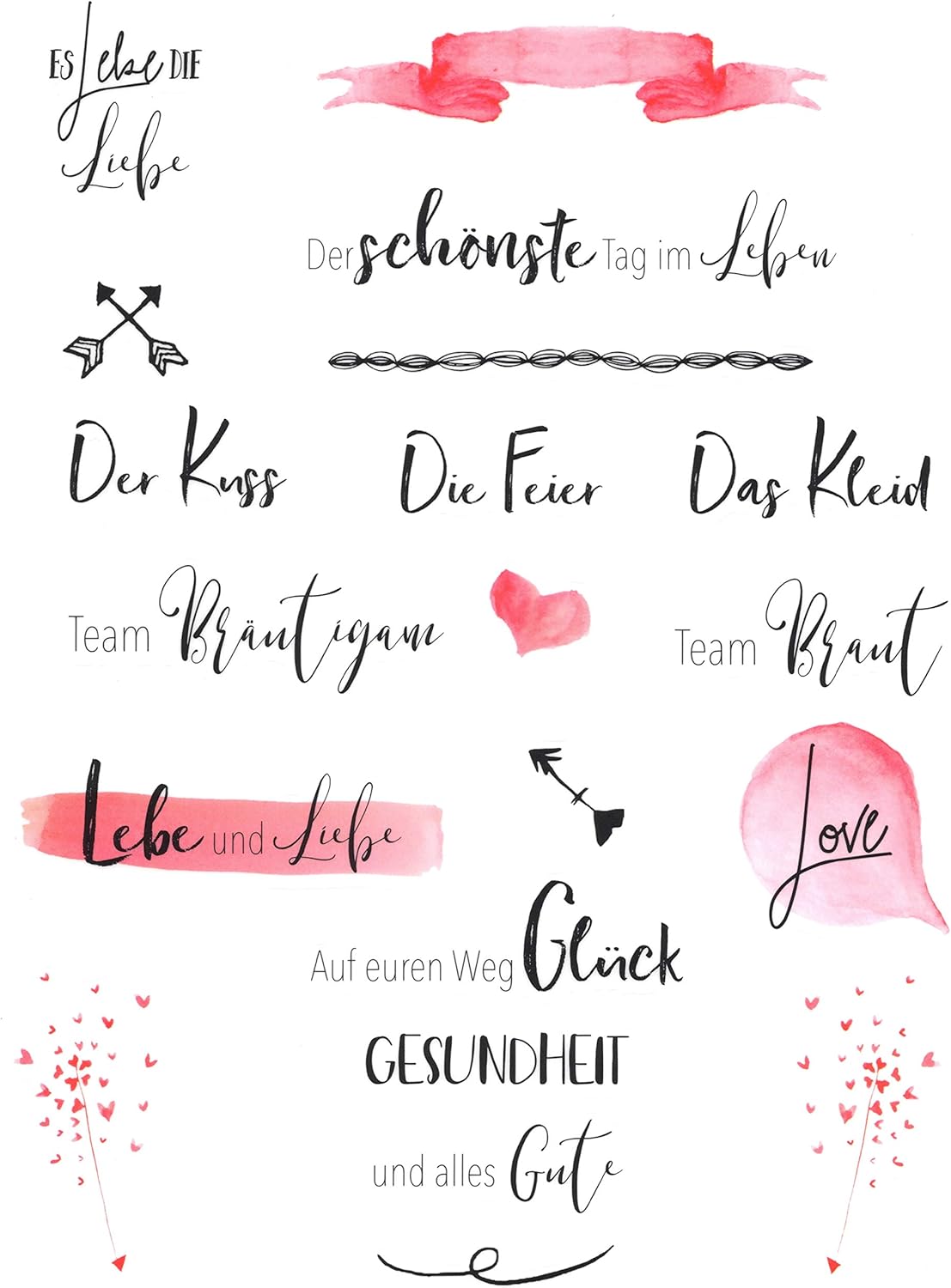 Gastebuch Hochzeit Sticker Inspirationsheft Mit Spruchen Und Zitaten Schones Handlettering Watercolor Design