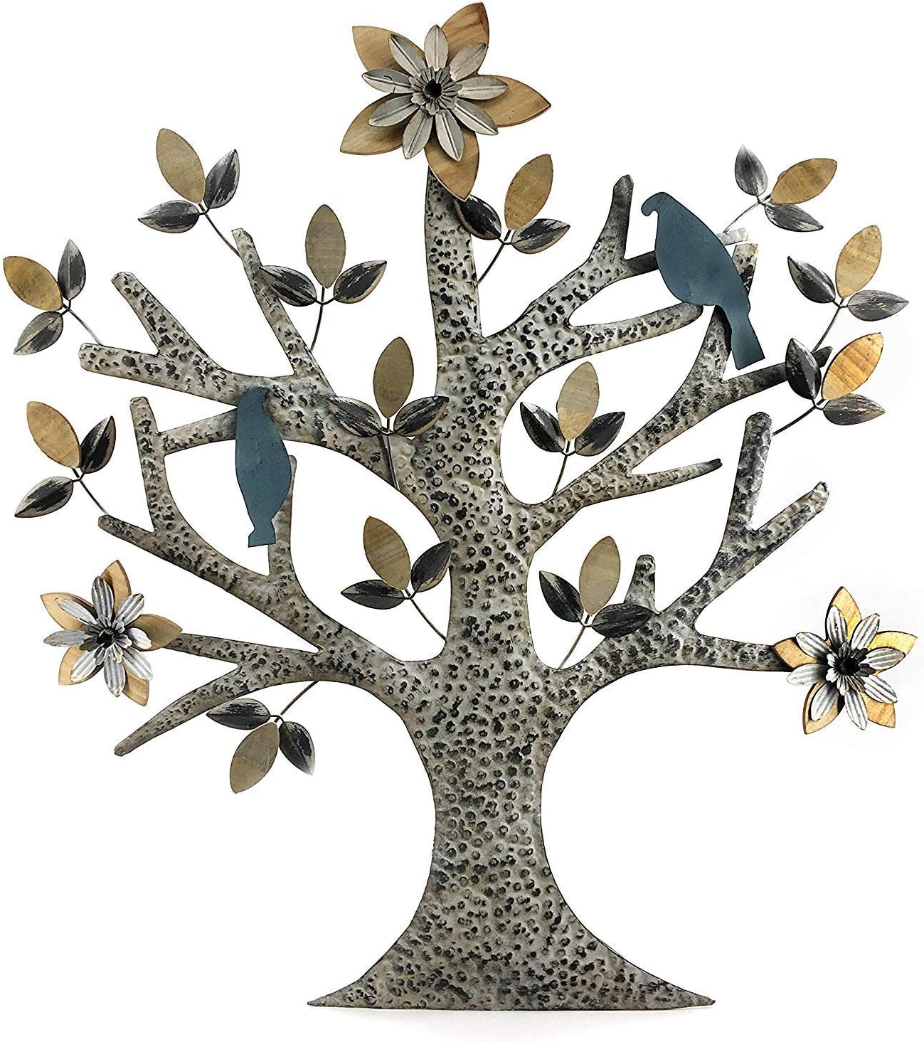 Bellaa 23974 Tree of Life Metal Wall Art Hanging Garden 32 inch
