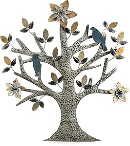 Bellaa 23974 Tree of Life Metal Wall Art Hanging Garden 32 inch