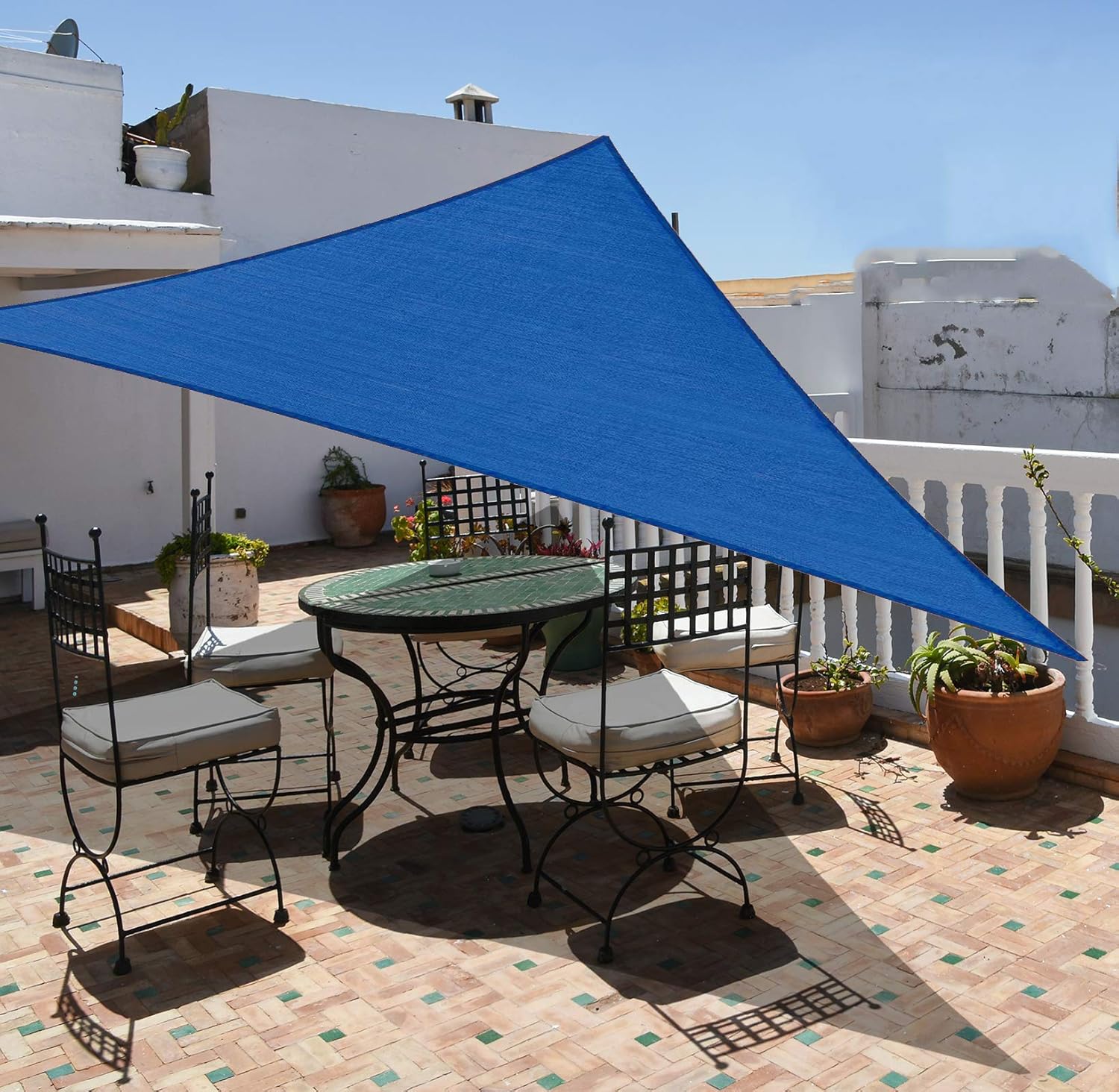 Garden EXPERT 20'x20'x20' Sun Shade Sail Triangle Canopy Shade Cover UV Block for Patio Garden Outdoor Backyard, Blue