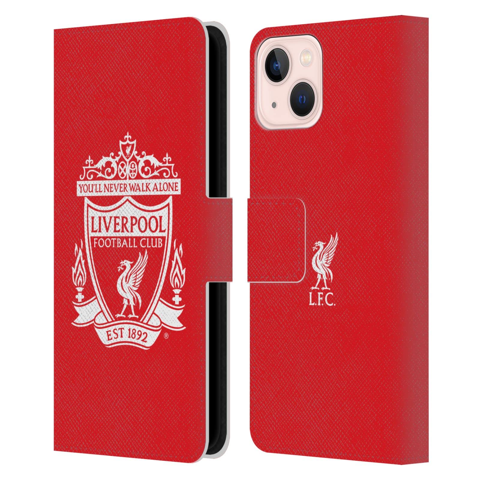 Head Case Designs Officially Licensed Liverpool Football Club Red 2 Crest 1 Leather Book Wallet Case Cover Compatible With Apple iPhone 13 โ image 1