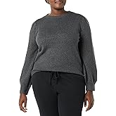 Amazon Essentials Women's Soft Touch Pleated Shoulder Crewneck Sweater