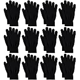Glooarm 12 Pairs Winter Gloves Knit Warm Adult Stretchy Magic Gloves Bulk for Men Women Teens
