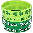 Moon Boat 74PCS St. Patrick's Day Shamrock Rubber Wristbands Bracelets - Party Favors Supplies Gifts Decorations