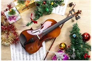 ARTALL 4/4 Handmade Student Acoustic Violin Beginner Pack with Bow, Hard Case, Chin Rest, Spare Strings, Rosin and Bridge, Glossy Antique