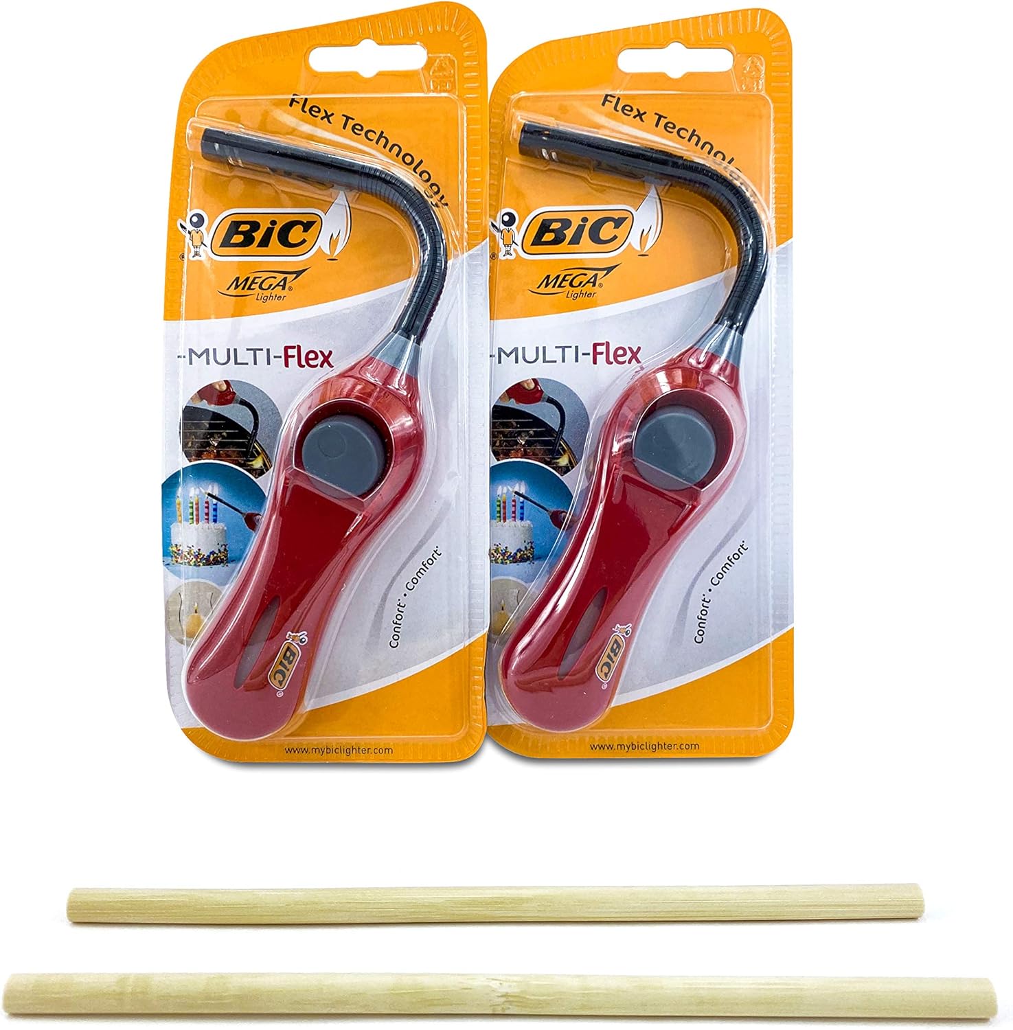 Bic Flexi Utility Lighter X 2 with Free Bamboo Straws Amazon.co.uk