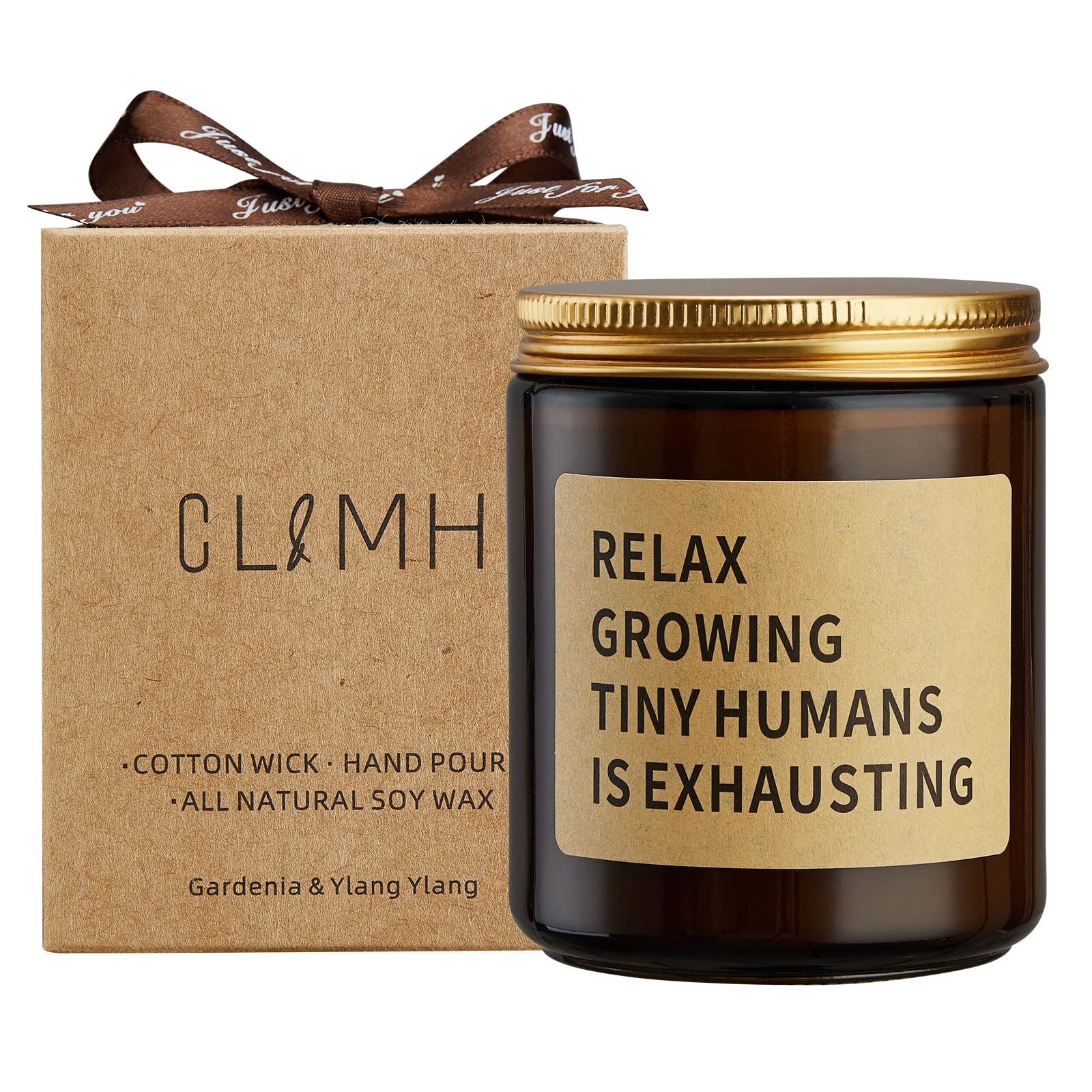 CL&MH Gardenia Scented Candle - Funny Gift for New Mum, Dad, Pregnancy, Baby Shower - Long Burning, Modern, Unisex