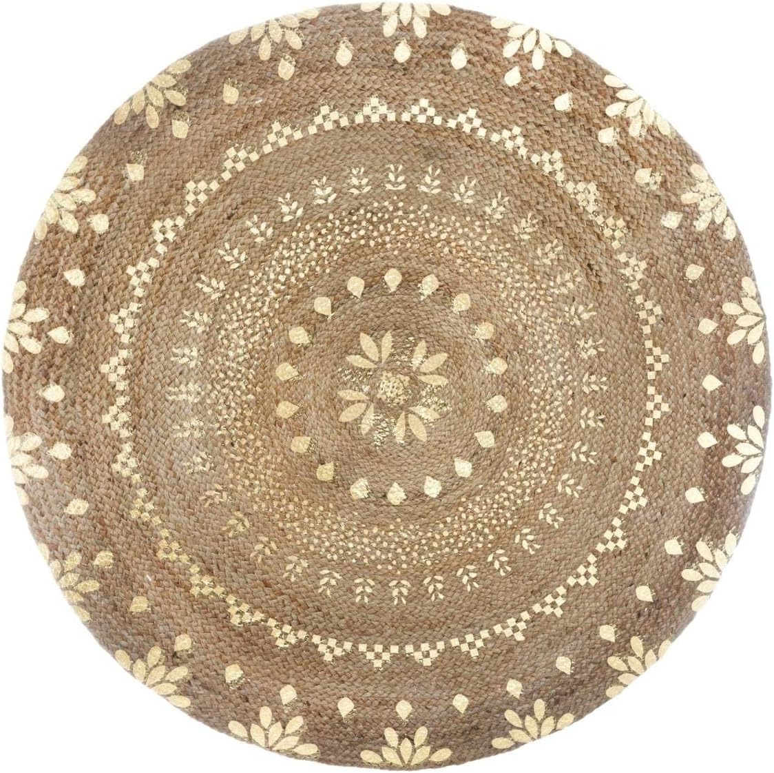 Atmosphera Shine Jute Rug D115 cm, Jute/Gold, 115 cm (Round)