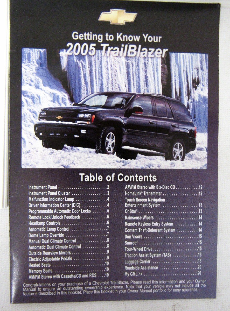 Amazon.com: 2005 Chevy Chevrolet Trailblazer Owners Manual: Chevrolet:  Automotive. Mercury Mariner Outboard Workshop Manual