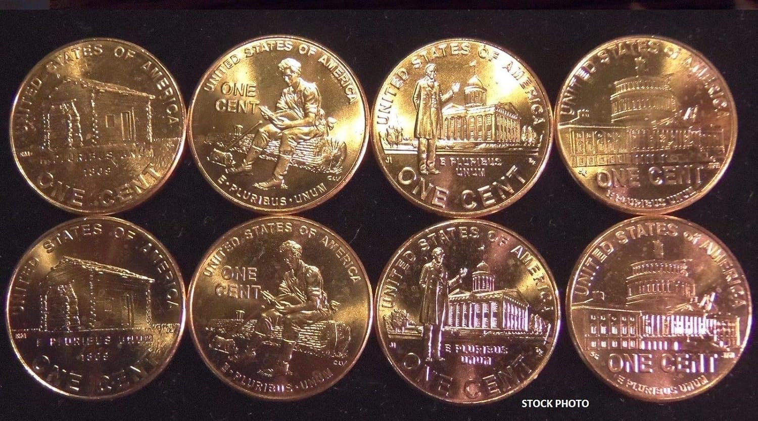 2009 P D Lincoln Bicentennial Penny Bu Roll Set 8 Bank Wrapped