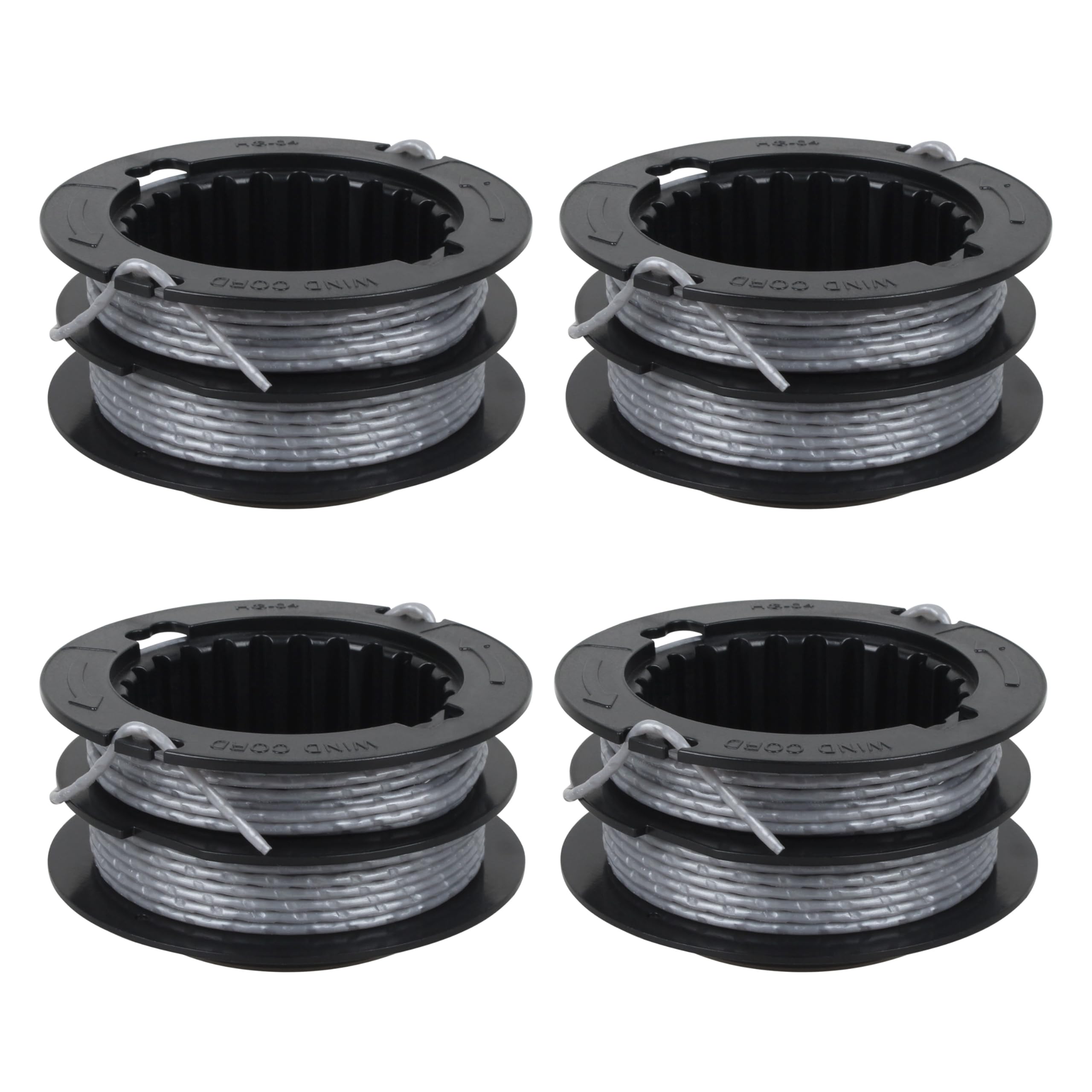 Photo 1 of 4 Pack 17ft .080" SB00L00 String Trimmer Replacement Spool for Greenworks ST60V ST60V-T0 80V ST80L200 Front Mount String Trimmer Refills Dual Line 2901619 2906302