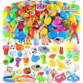 Gloween 200 Pack Prefilled Easter Eggs with Assorted Toys, Easter Surprise Eggs for Easter Basket Stuffers/Fillers, Easter Eggs Hunt, Classroom Prize Supplies, Party Favors Bulk for Kids