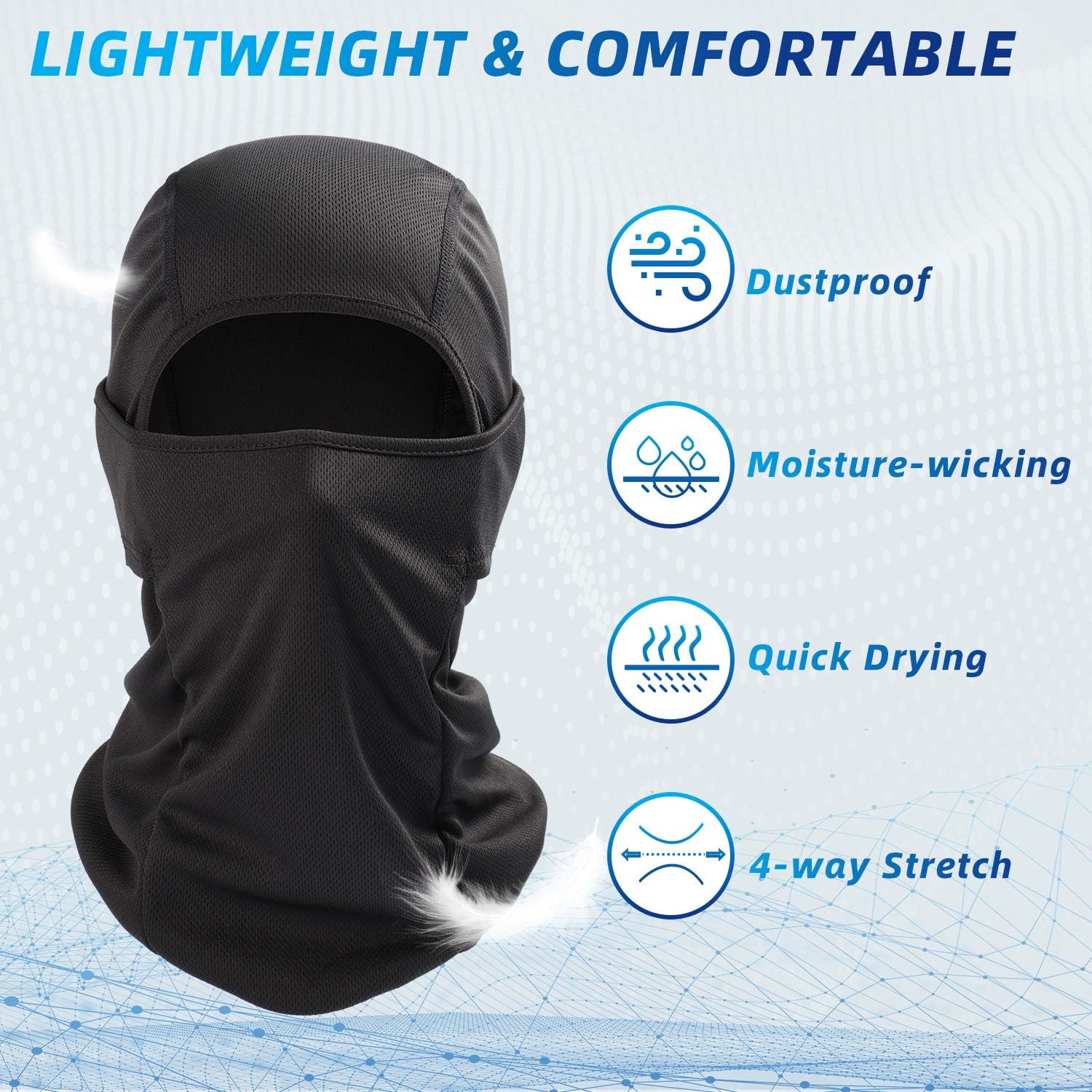 AstroAI Balaclava Face Mask Ski Mask-UV Protection Windproof Dustproof Mask for Men Women Skiing Snowboarding Cycling Hiking Black Mask: Automotive