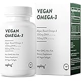 Vegan Omega 3 Supplement - Plant Based DHA & EPA Fatty Acids Alternative to Fish Oil - Supports Heart, Brain, Joint Health -