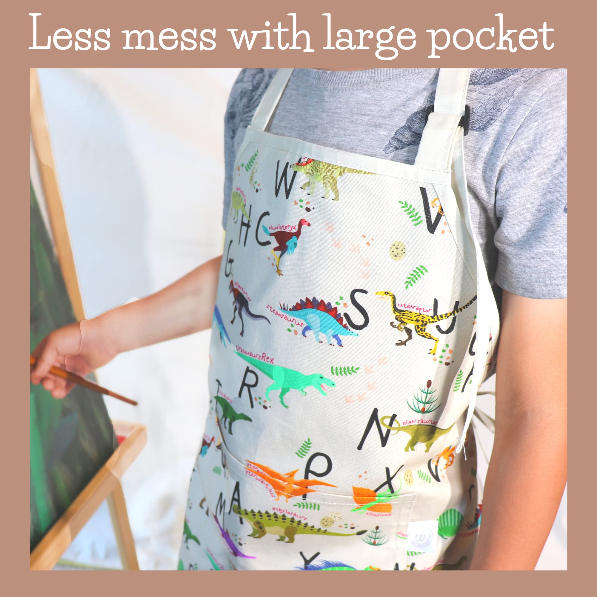 Kids Aprons for Girls and Boys, Toddler Apron with Pocket for Painting, Cooking, Baking, Gardening and Crafts