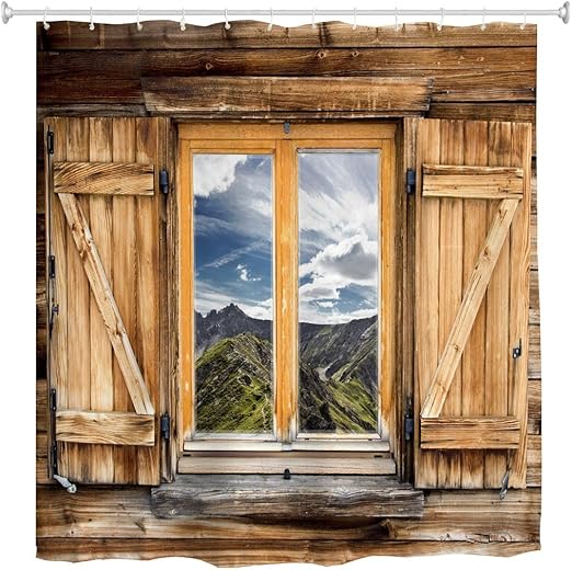 Amazon Com Goodbath Farmhouse Shower Curtain Old Wooden Barn