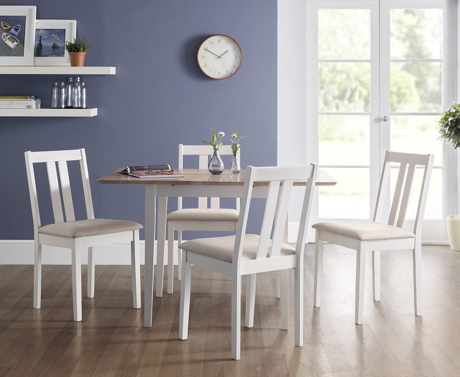 Julian Bowen Rufford Dining Table - Ivory / Natural Tables, Height: 75, Width: 80, Depth: 80cm - Image 3