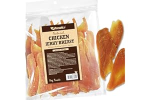 A FRESCHI SRL Afreschi Chicken Jerky Dog Treats, All Natural, High-Protein, Healthy & Easily Digestible, Grain-Free Puppy Chews, Human Grade Training & Rewards Dog Snacks, Chicken Breast, 16 oz Pack