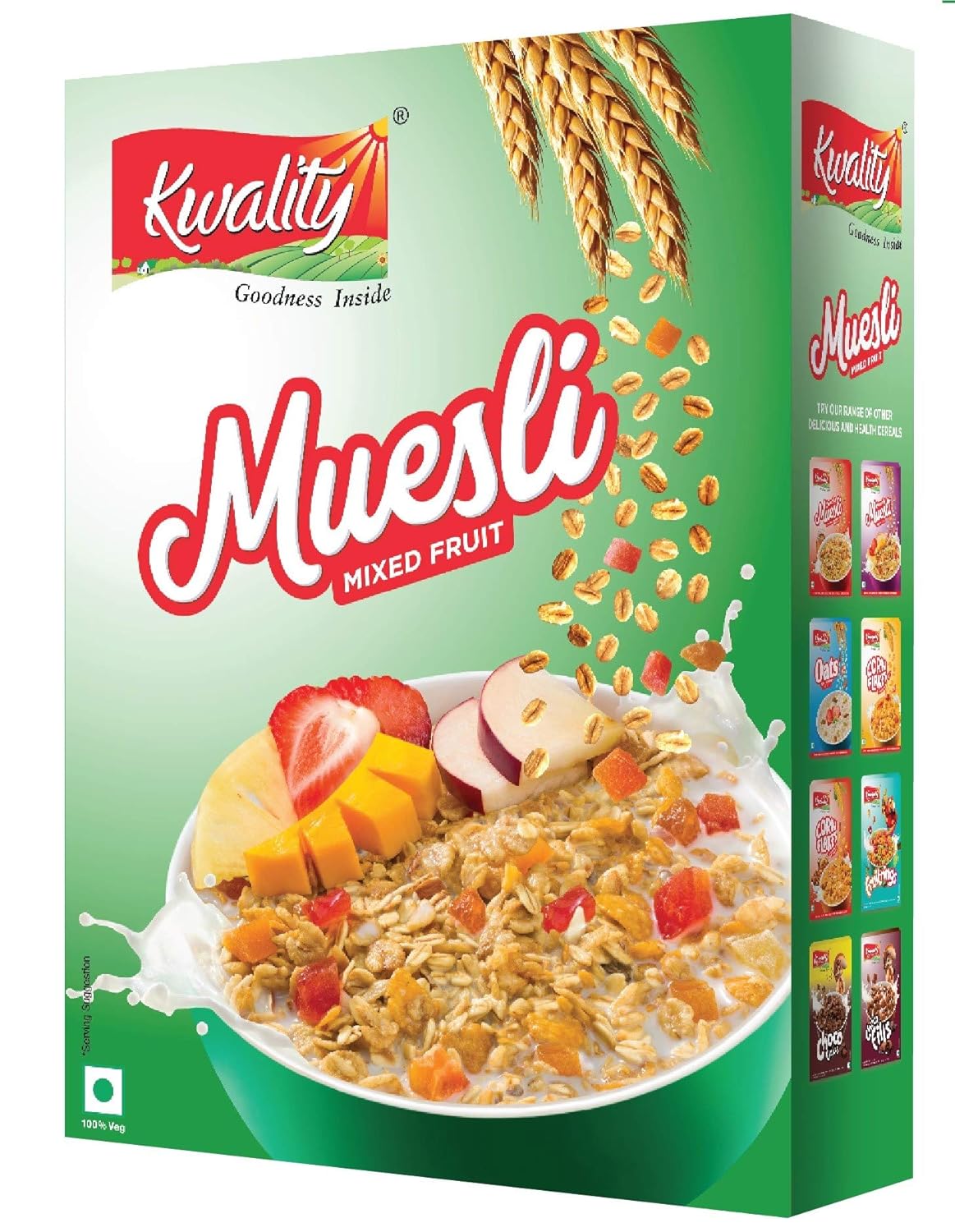 Kwality Muesli Mixed Fruit with Goodness of Multi Grain and Fruit