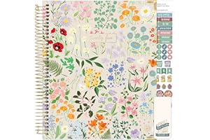 bloom daily planners 2025 Hardcover Calendar Year Goal & Vision Planner (January 2025 - December 2025) - Monthly/Weekly Column View Agenda Organizer - 7.5" x 9" - Garden Party, Beige