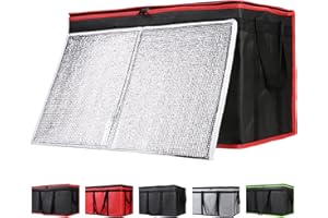 CIVJET 1-Pack Insulated Food Delivery Bag with Hard Bottom, XXX-Large Commercial Food Warmers for Uber Eats/Doordash, Insulated Reusable Grocery Cooler/Hot Bags, Tote Bag for Shopping, Black-Red Edge