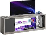 Bestier 145 CM LED TV Stand 55 60 65 Inch with Glass Shelves Cabinet view 8