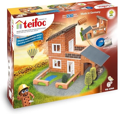Teifoc Teifoc-T4700 Piedra Bloques Villa con Garaje, Color Multicolor with Garage (Eichsfelder Technik eitech GmbH 4700), T4700: Amazon.es: Juguetes y juegos